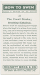 The crawl stroke; breathing (exhaling).