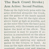 The back crawl stroke; arm action: second position.