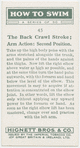 The back crawl stroke; arm action: second position.