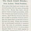 The back crawl stroke; arm action: third position.