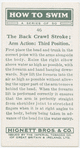 The back crawl stroke; arm action: third position.