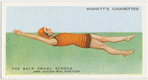 The back crawl stroke; arm action: fourth position.