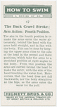 The back crawl stroke; arm action: fourth position.
