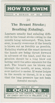 The breast stroke; breathing (exhaling).
