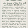 The breast stroke; inter-timing of the arm and leg actions: first position.