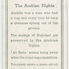 The Arabian nights.