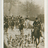 Hounds & field leaving to draw : Whaddon Chase foxhounds at Newton Longville, Bucks.