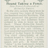 Hound taking a fence.  New Forest foxhounds at Helmsley Station.