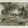 Beside a ploughed field.  Atherstone foxhounds at Shuttington Bridge.