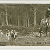Calling the pack together after a draw.  W.W.H. (Earl Bathhurst's) foxhounds at Summerford Common, Cirencester.