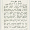 Fred Archer, living wax model.