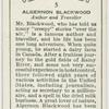 Algernon Blackwood, author and traveller.
