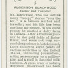 Algernon Blackwood, author and traveller.
