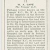 W.A. Gape, the tramp's K.C.