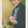 Miss Gibbs, floral buttonhole maker.