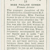 Miss Pauline Gower, woman aviator.