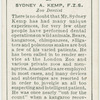 Sydney A. Kemp, F.Z.S., zoo dentist.