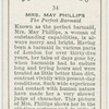 Mrs. May Phillips, the perfect barmaid.