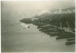 Waterfront from north of the Ferry Building, showing the curving stretch of 43 piers with Hunter's Point in the far distance