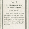 To fix bayonets from the order, 1st position back view.