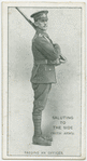 Saluting to the side (with arms), passing an officer.