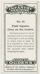 Field signals, close on the centre.