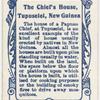 The chief's house Tupuselei, New Guinea.