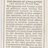 The origin of epaulettes (an Admiral, present day).