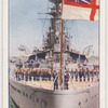 Hoisting the ensign.
