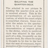 Saluting the quarter-deck.