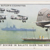 Aircraft diving in salute over the Royal Yacht.