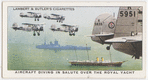 Aircraft diving in salute over the Royal Yacht.