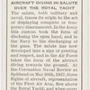 Aircraft diving in salute over the Royal Yacht.