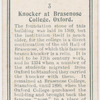 Knocker at Brasenose College, Oxford.