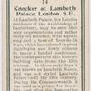 Knocker at Lambet Palace, London, S.E.