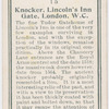 Knocker, Lincoln's Inn Gate, London, W.C.