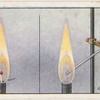 The interior of a flame.