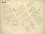 1st Ward. Plate A: [Map bounded by Bowling Green Row, Stone Street, Coenties Slip, South Street, Whitehall, State Street; Including Bridge Street, Pearl Street, Water Street, Front Street, Moore Street, Broad Street]