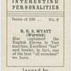 R.E.S. Wyatt (Warwick).