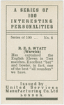 R.E.S. Wyatt (Warwick).