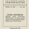 Tiger Stevenson, champion speedway rider.