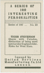 Tiger Stevenson, champion speedway rider.