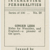 Ginger Lees, speedway rider.