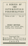 Dicky Smythe, speedway rider.