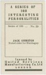 Jack Ormston, speedway rider.