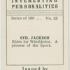 Syd Jackson, speedway rider.