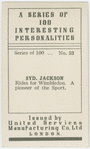 Syd Jackson, speedway rider.