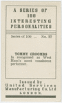 Tommy Croombs, speedway rider.
