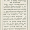 Salary sheets prepared by machine.