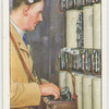 Automatic exchange: engineer testing dialling speed.